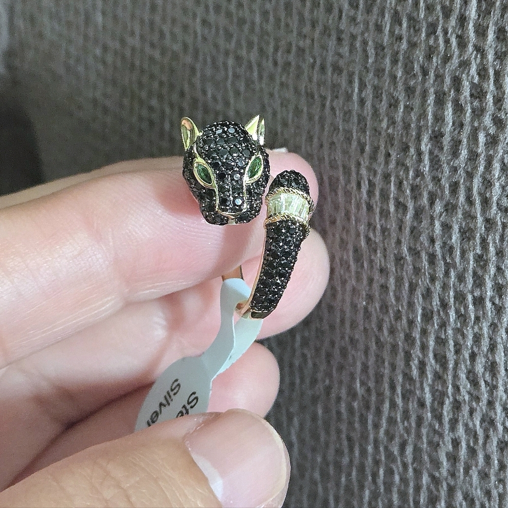 Cote d'Argent Black🖤 Panther Bypass Ring💍 - NWT - Picture 2 of 15